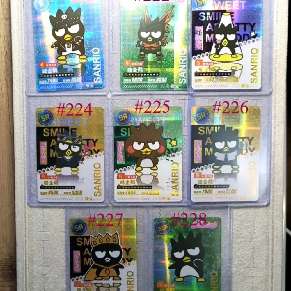 Sanrio Batz-Maru Wave 6 Booser Set - 8 Piece With Top Load Sleeve - Picture 2 of 13